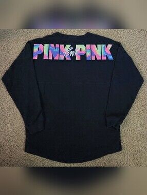 PINK Victoria's Secret Tie Dye Spellout Pullover Sweatshirt